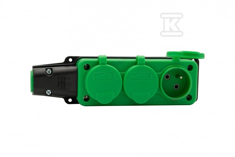 Listwa gumowa 3x230V 16A zielona - F6.0483